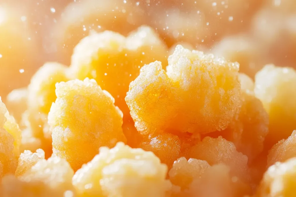 Fresh cheese curds in a bowl showcasing their squeaky texture and mild flavor.