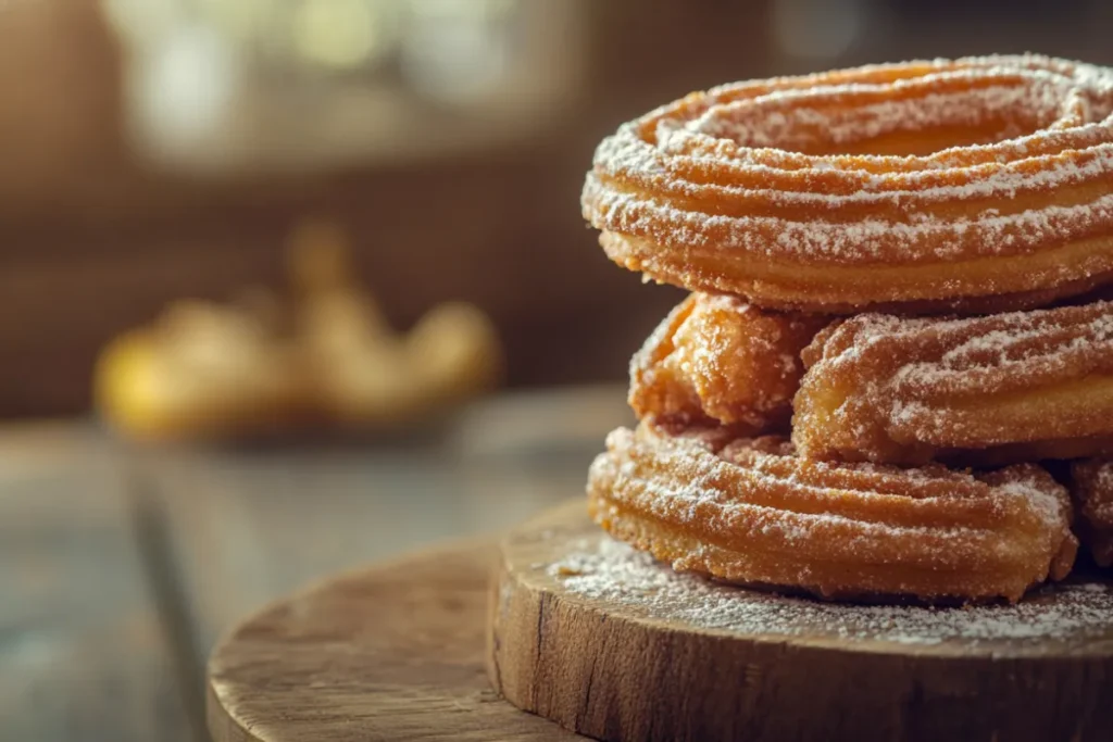 Golden churros dusted with cinnamon sugar, served with a rich chocolate dipping sauce.