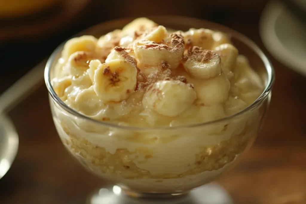 Classic homemade banana pudding with layers of vanilla custard, ripe bananas, and Nilla wafers.