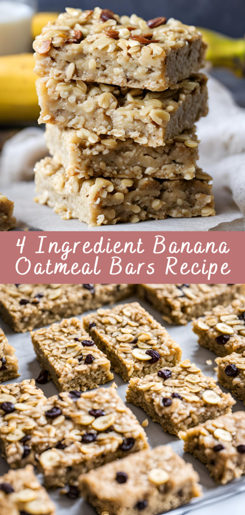 4 Ingredient Banana Oatmeal Bars Recipe