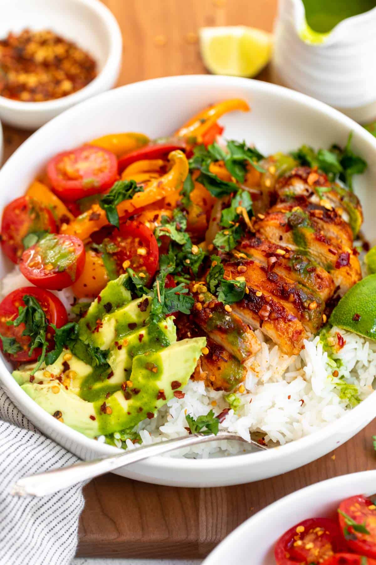 Chili Lime Chicken Bowls - Eat With Clarity