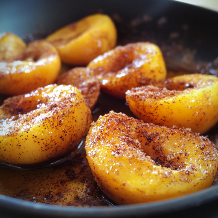 Easy Pan-Fried Peaches with Sugar and Cinnamon