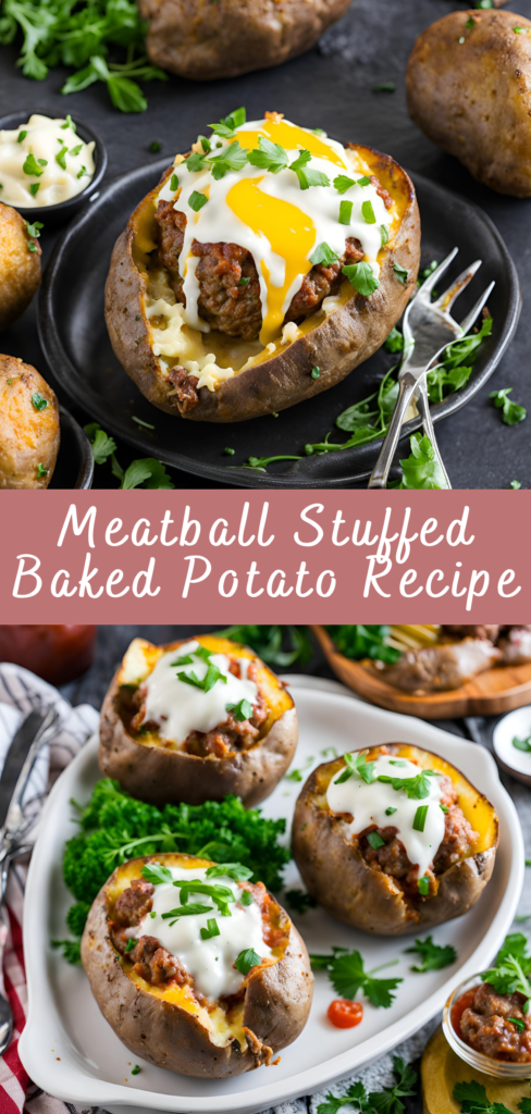 Meatball Stuffed Baked Potato Recipe