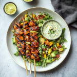 BBQ Chicken Skewer Salad - Clara quick dinners