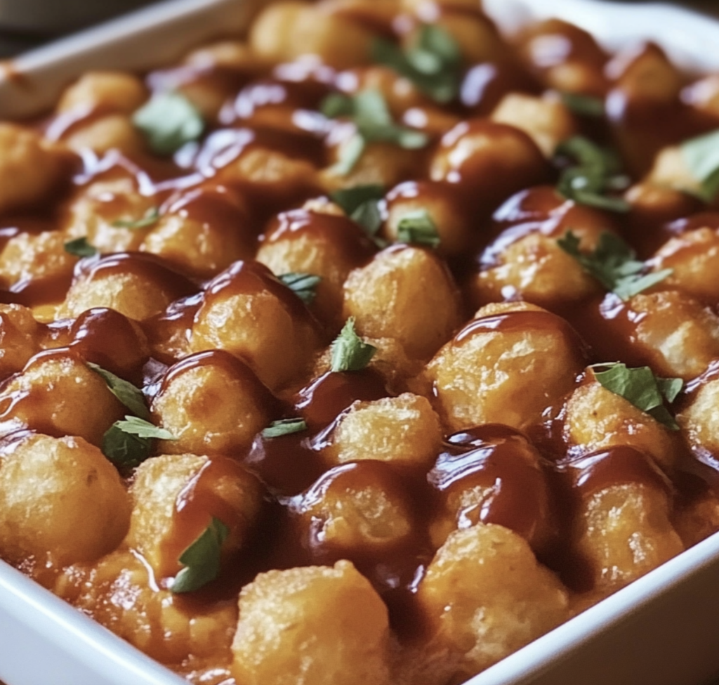 BBQ Chicken Tater Tot Casserole 