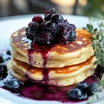 Chickpea Flour Pancakes with Blueberry Compote