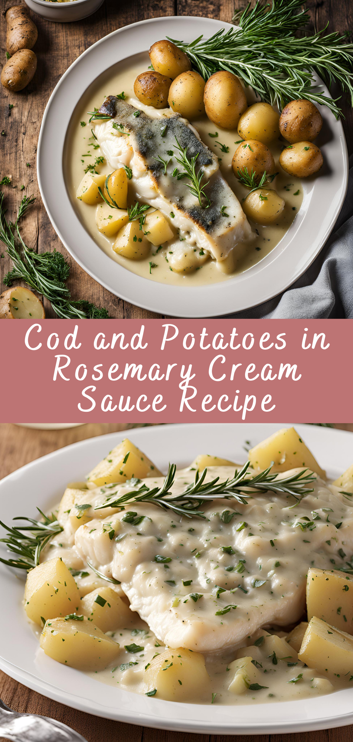 Cod and Potatoes in Rosemary Cream Sauce Recipe