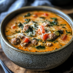 Comforting Italian Sausage Soup with Creamy Parmesan Flavor