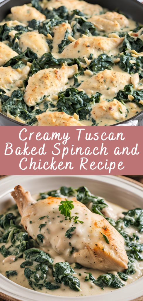 Creamy Tuscan Baked Spinach and Chicken Recipe