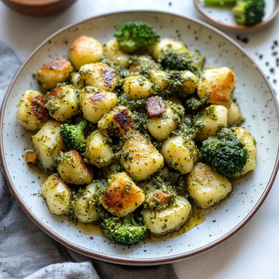 Healthy Cauliflower Gnocchi with Pesto (25-Minutes)