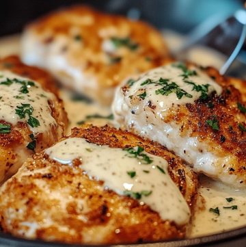 # Parmesan Crusted Chicken with Creamy Garlic Sauce