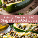 Philly Cheesesteak Stuffed Zucchini Boats Recipe