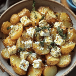 Roasted Potatoes with Baked Feta and Garlic