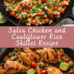 Salsa Chicken and Cauliflower Rice Skillet Recipe