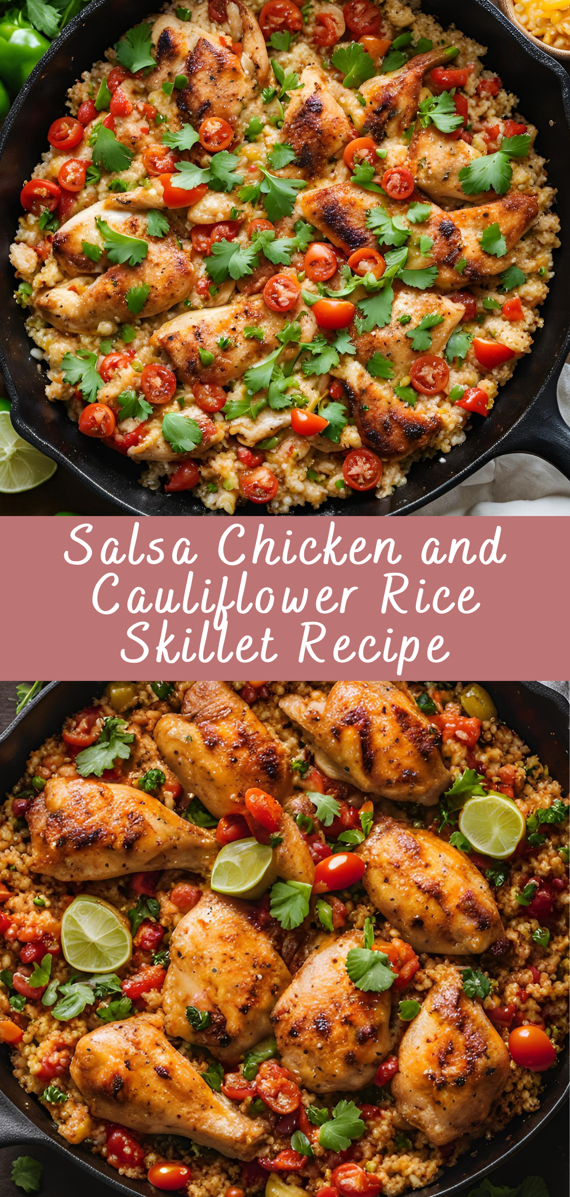 Salsa Chicken and Cauliflower Rice Skillet Recipe