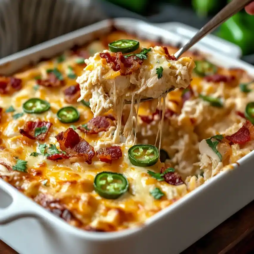 Creamy Jalapeño Popper Chicken Casserole