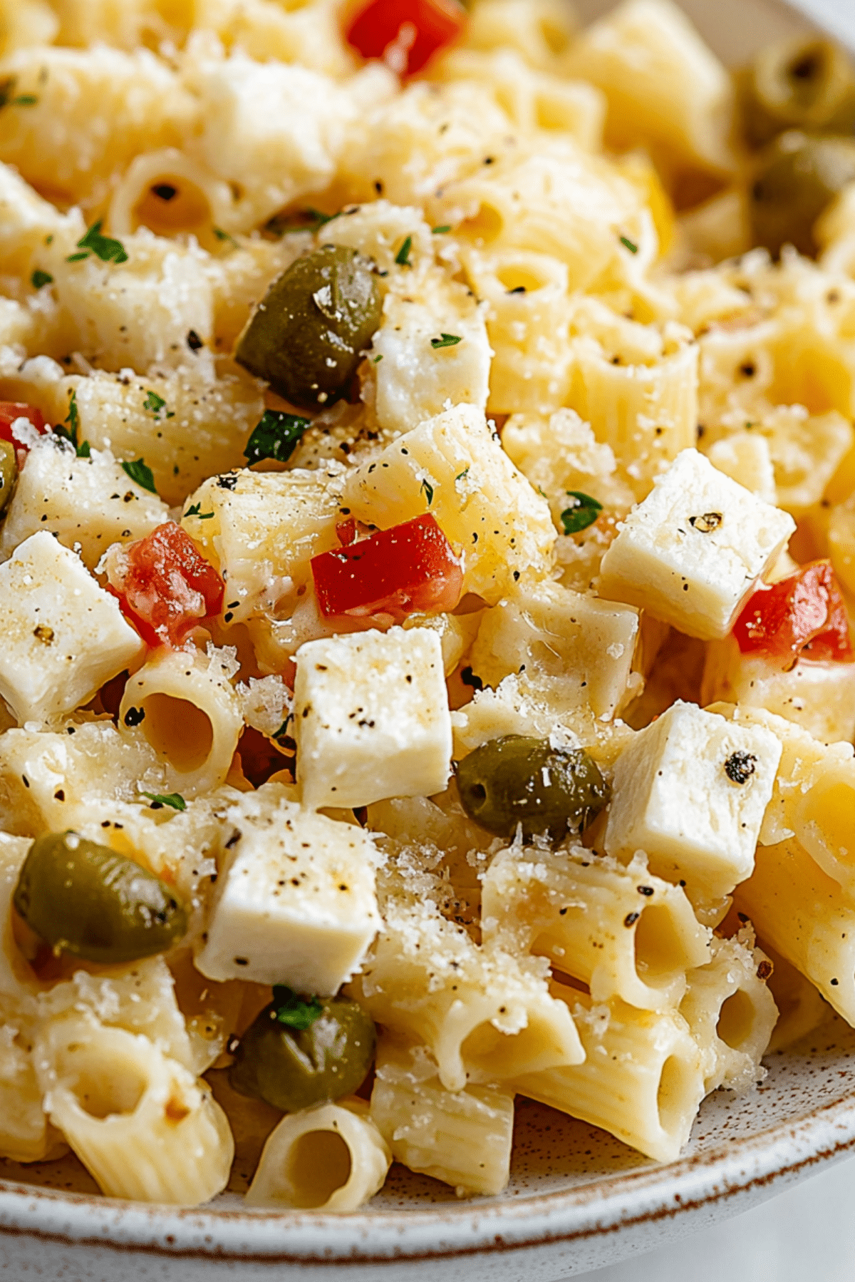 Dirty Martini Pasta Salad | JustWorthi